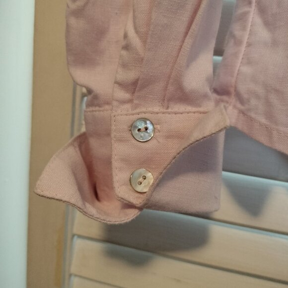 Light lavender pink linen shirt - Picture 3 of 4